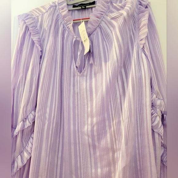 NWT White House Black Market Lilac Striped Blouse Sz XL - Picture 10 of 11
